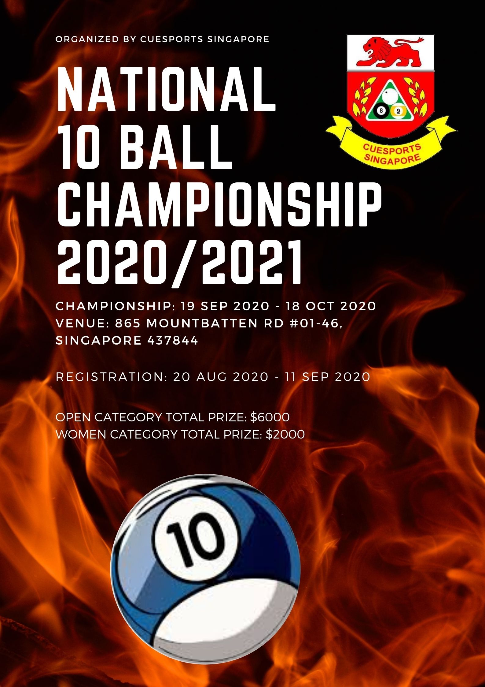 National 10 Ball Championship 2020/2021 Cuesports Singapore