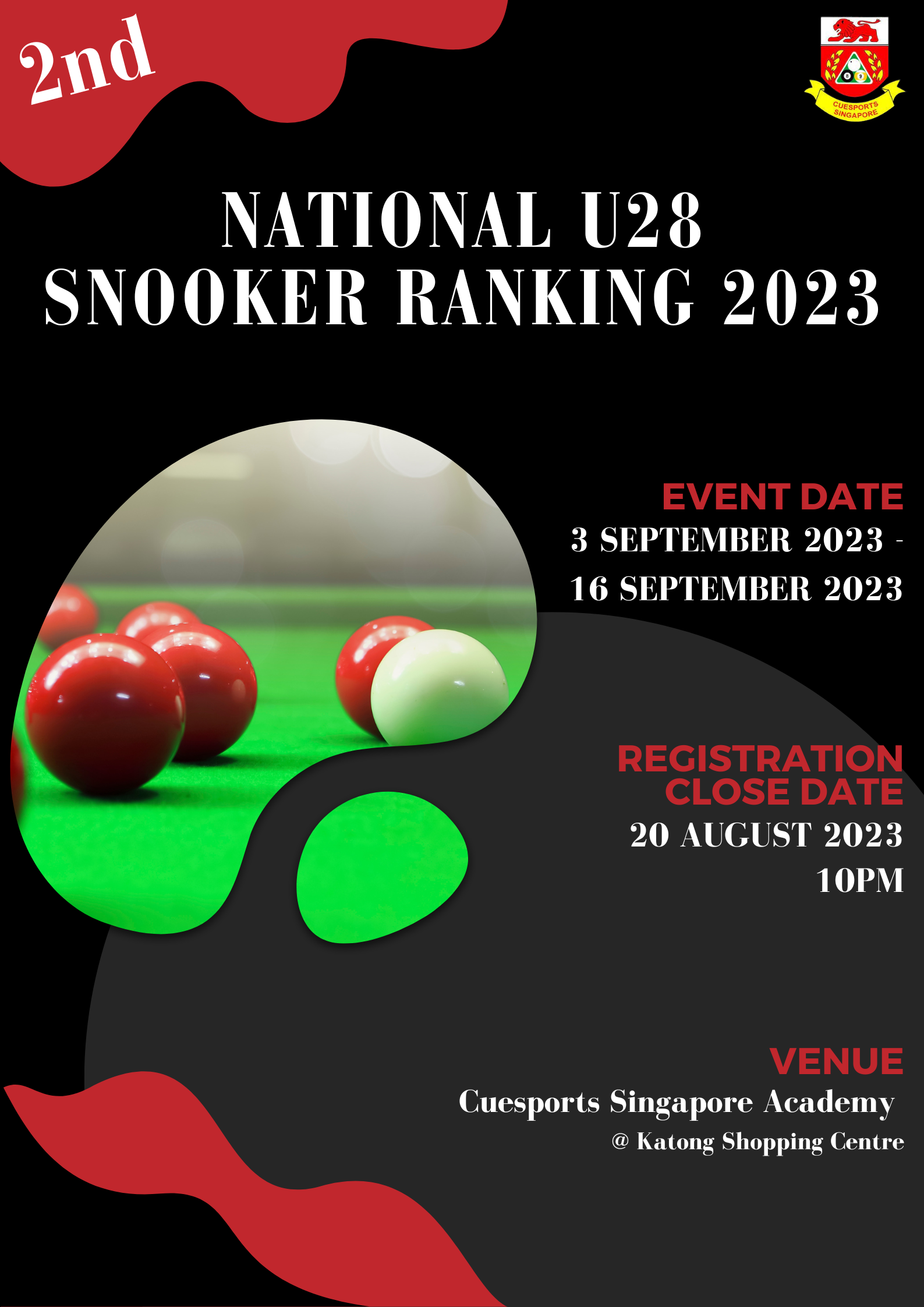 2nd National U28 Snooker Ranking 2023 – Cuesports Singapore